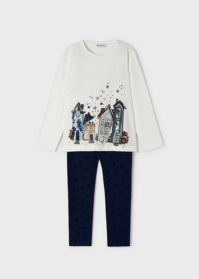 Completo Leggings Flock Marino
