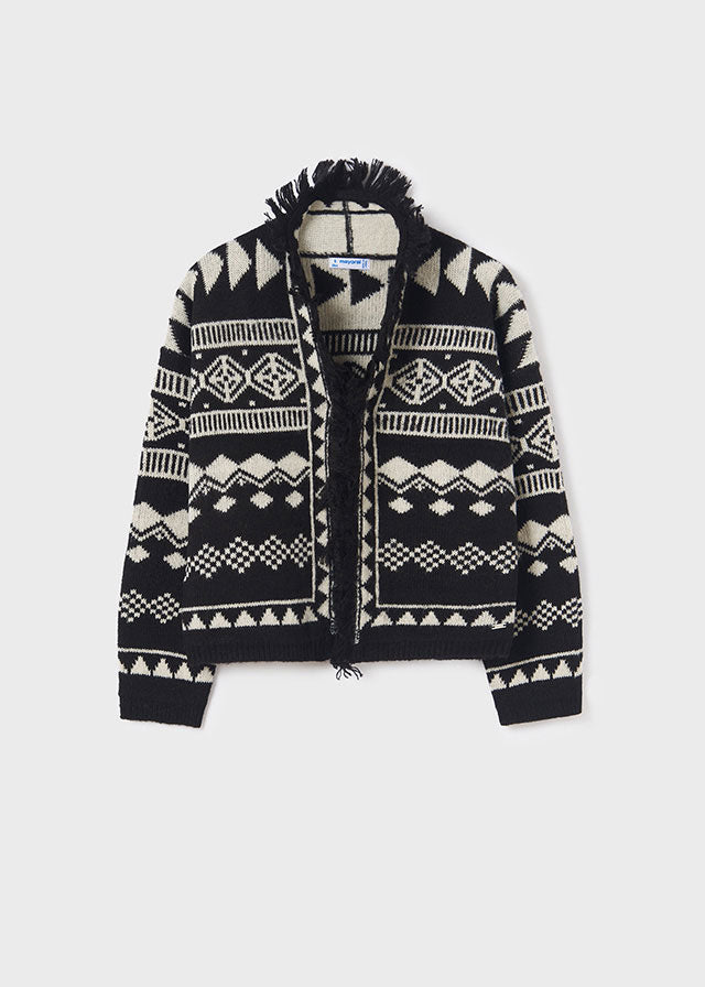 Cardigan Tricot Fantasia Nero