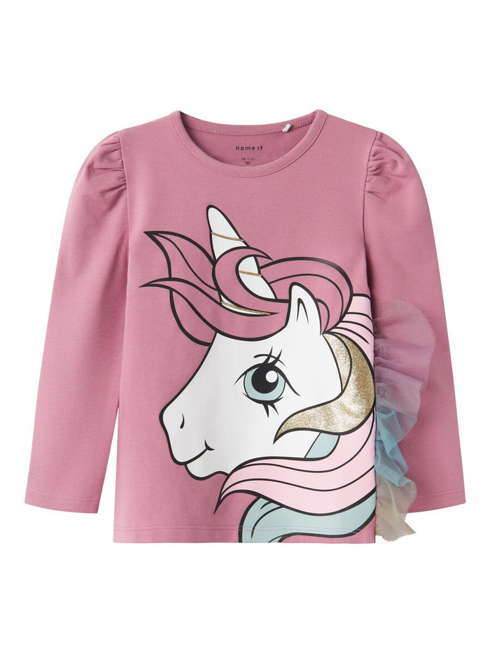 T-Shirt Unicorno Manica Lunga Mauve Orchid