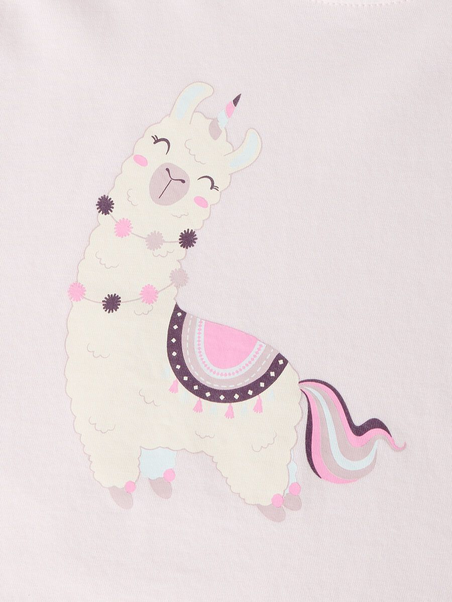 T-Shirt Bambina Rosa Smiling Lama
