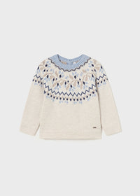 Maglione Jersey Azzurro-Beige Winter