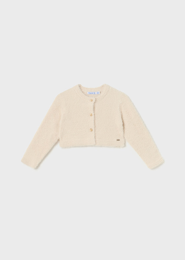 Giacchino Bimba Corto Beige Fleece