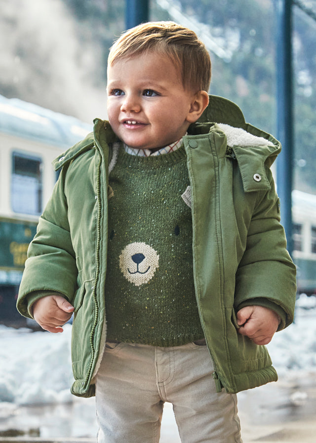 Parka Verde Bimbo con Guanti