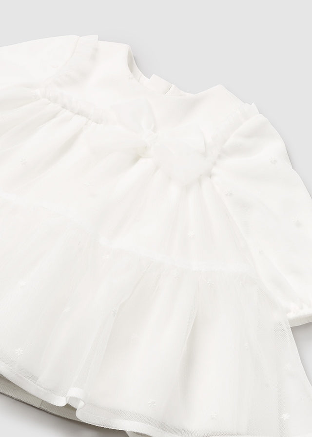 Vestito Neonata Bianco Tulle