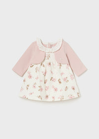 Vestito Bianco con Coprispalla Rosa