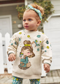 Vestito Felpa Bianca con Fiori + Princess