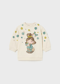 Vestito Felpa Bianca con Fiori + Princess