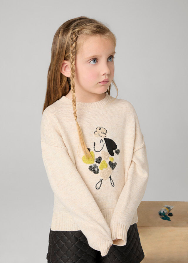 Maglione Princess Beige con Ricami