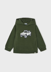 Felpa Verde con Stampa Auto