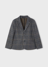 Blazer Grigio Elegante Quadri Comfort