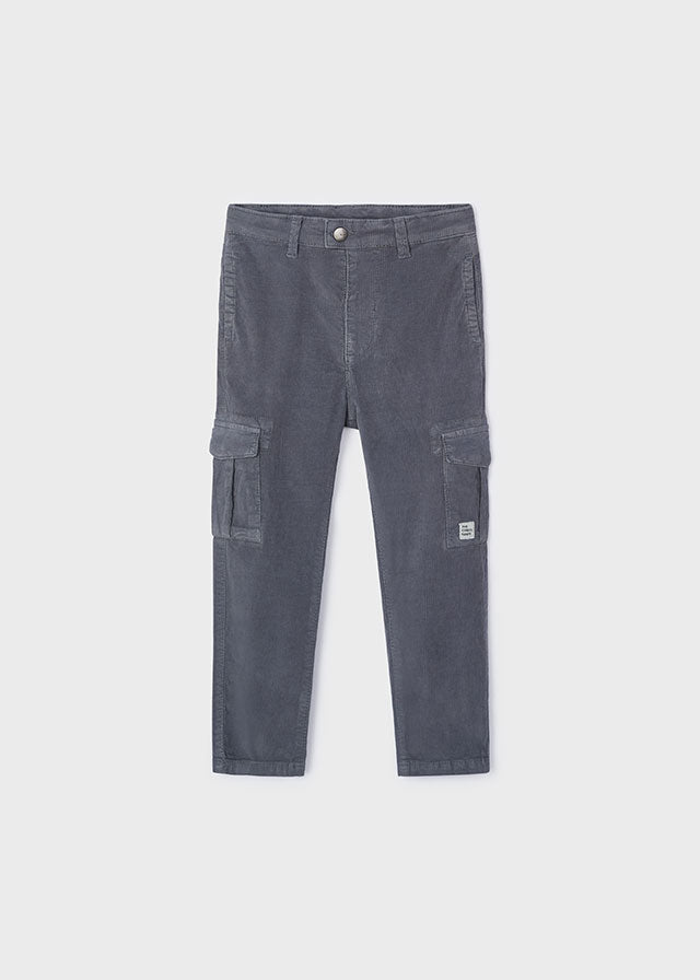 Pantalone Grigio Cargo Panno