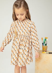Vestito Caramello Fantasia Stampato