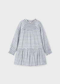 Vestito Celeste Velluto Stampato