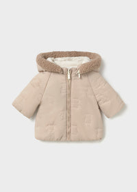 Giaccone Reversibile Bianco Beige