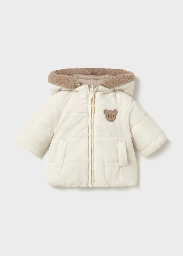 Giaccone Reversibile Bianco Beige