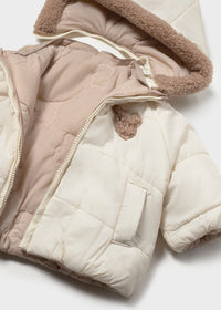 Giaccone Reversibile Bianco Beige