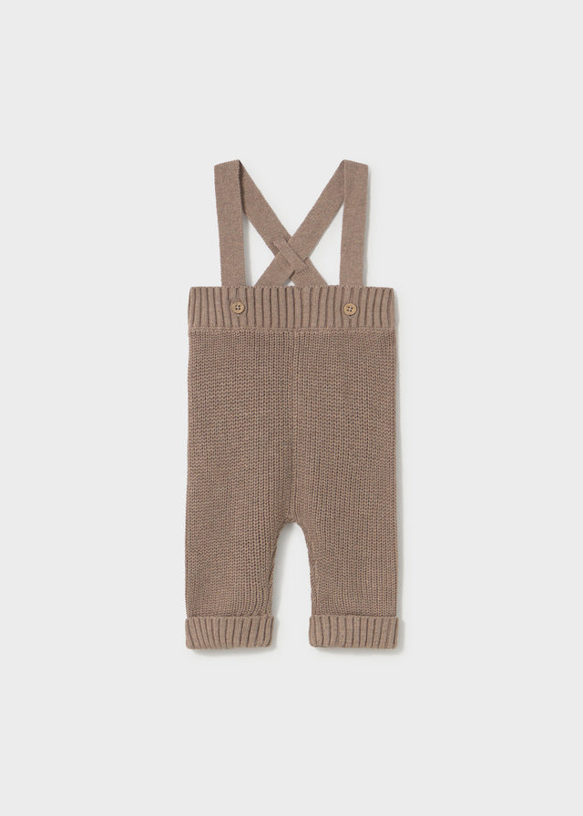 Pantalone Bretelle Tricot Bianco