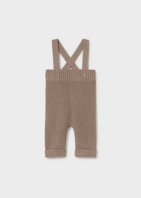 Pantalone Bretelle Tricot Bianco