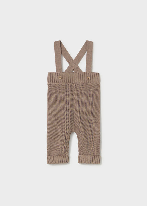 Pantalone Bretelle Tricot Bianco
