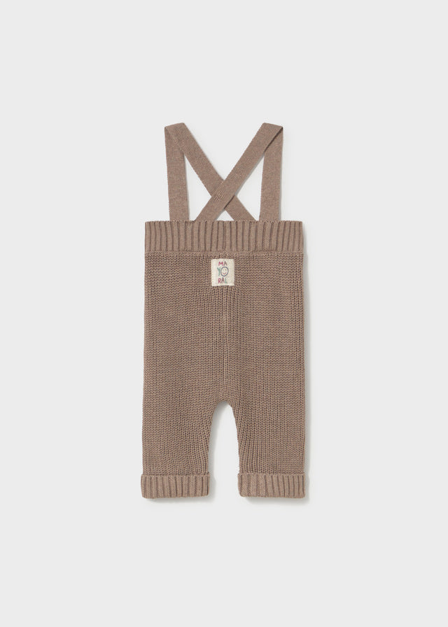 Pantalone Bretelle Tricot Bianco