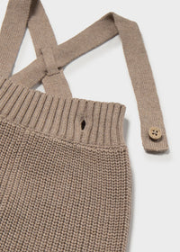 Pantalone Bretelle Tricot Bianco