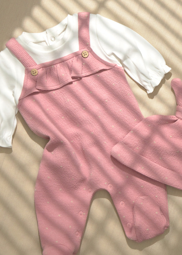 Tutina Salopette Jacquard Rosa Cipria