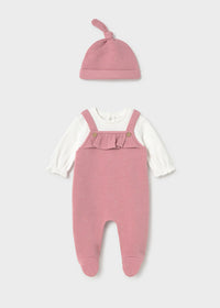 Tutina Salopette Jacquard Rosa Cipria