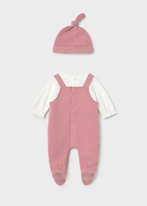 Tutina Salopette Jacquard Rosa Cipria