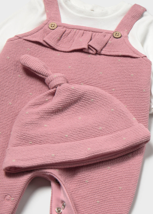 Tutina Salopette Jacquard Rosa Cipria