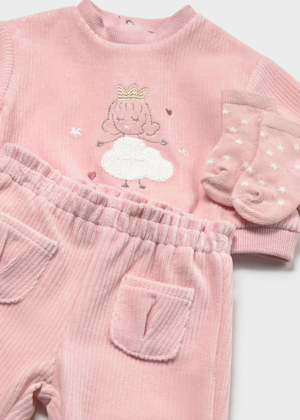 Tuta Con Calzini Rosa Baby