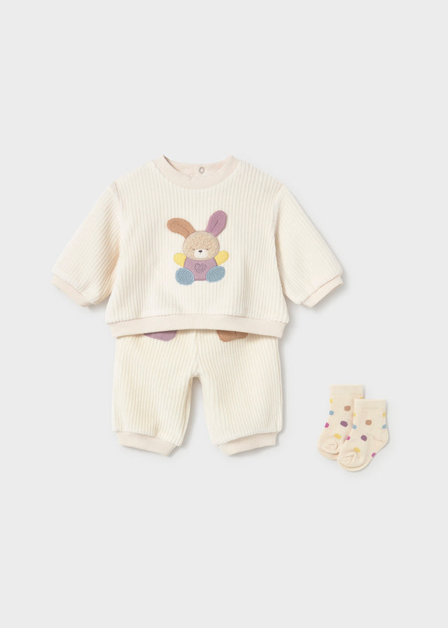 Tuta Con Calzini Beige