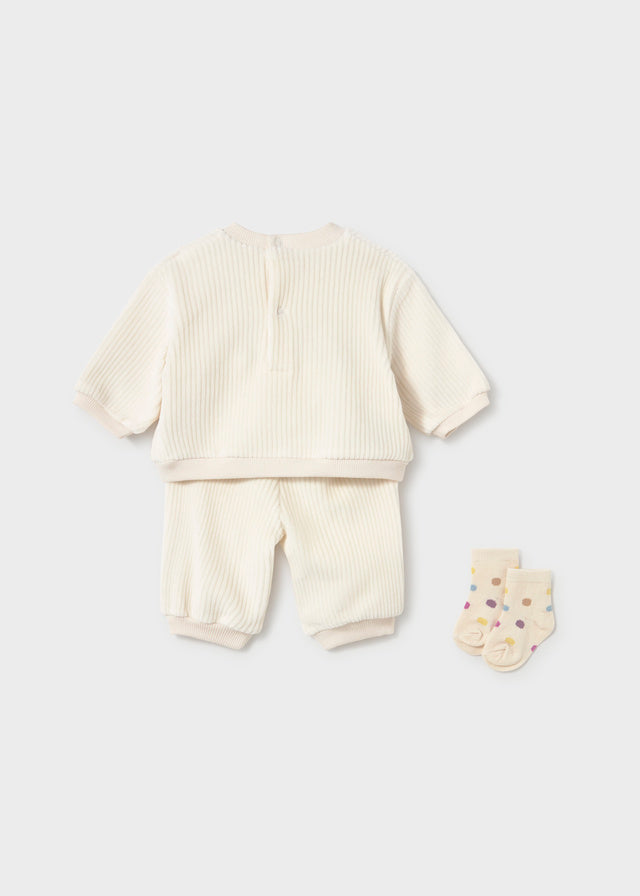 Tuta Con Calzini Beige