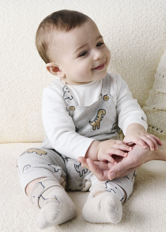 Tutina Salopette Jacquard Dinosauri