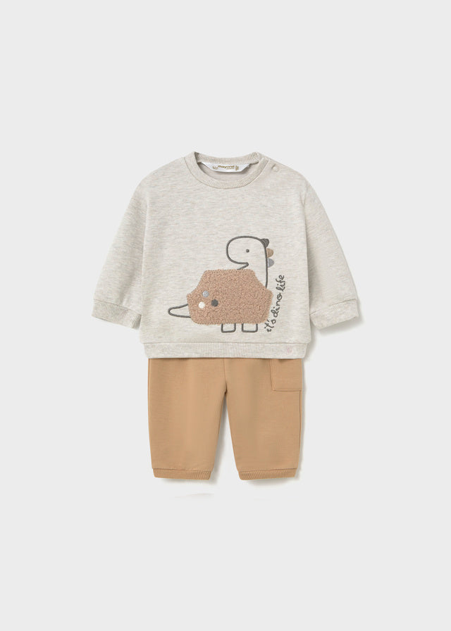 Tuta Con Pantalone Marrone E Dinosauri