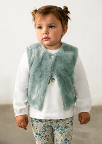 Completo Leggings Gilet Pelo Verde