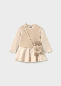 Vestito Combinato Con Borsa Panna