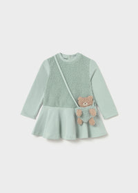 Vestito Combinato Con Tasca Verde Salvia
