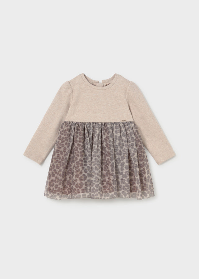 Vestito Tulle Maculato Ecru