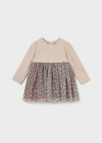 Vestito Tulle Maculato Ecru