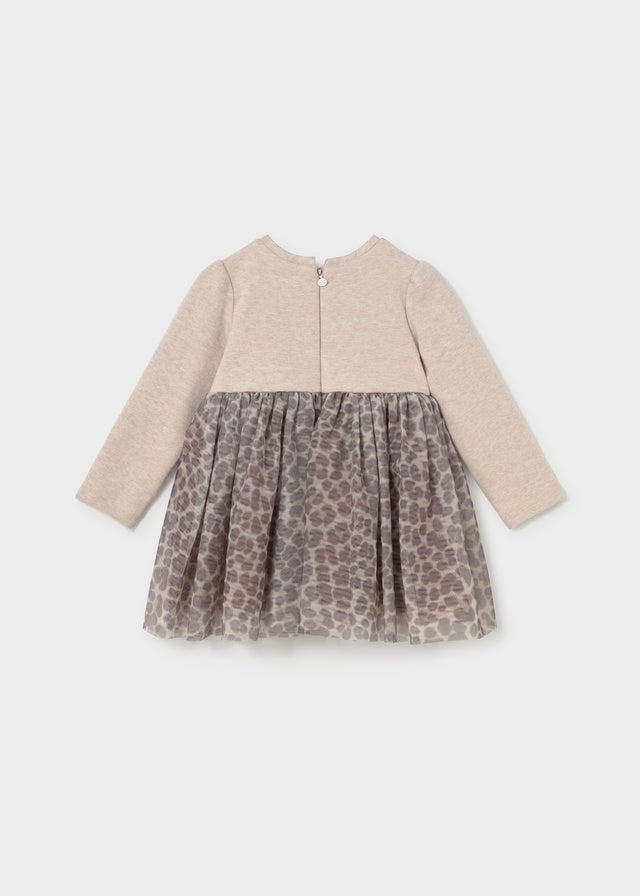 Vestito Tulle Maculato Ecru