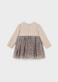 Vestito Tulle Maculato Ecru