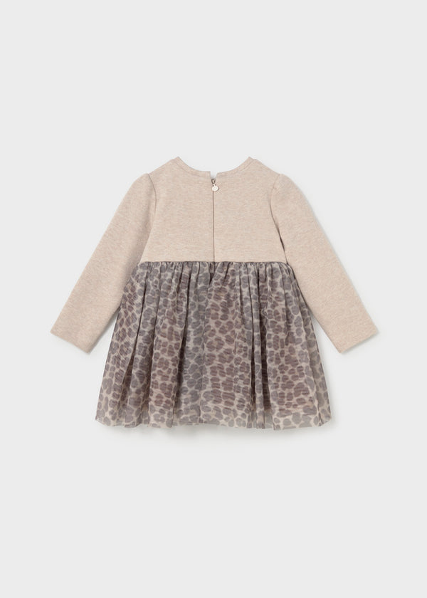 Vestito Tulle Maculato Ecru