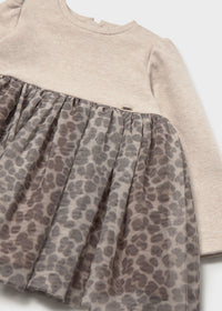 Vestito Tulle Maculato Ecru