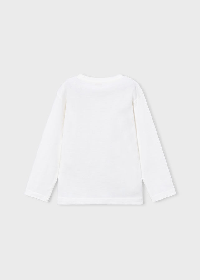 Maglia Manica Lunga Ricamata Panna