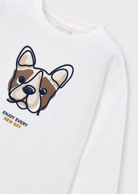 Maglia Manica Lunga Ricamata Panna