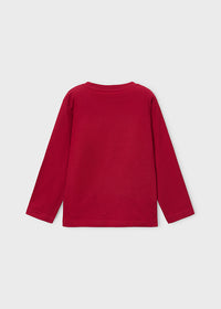 Maglietta Manica Lunga Applicazione Rosso