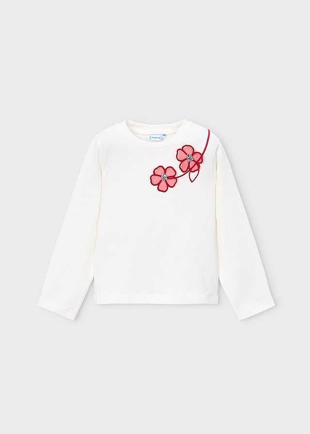 Maglietta Manica Lunga Bianco Rosso