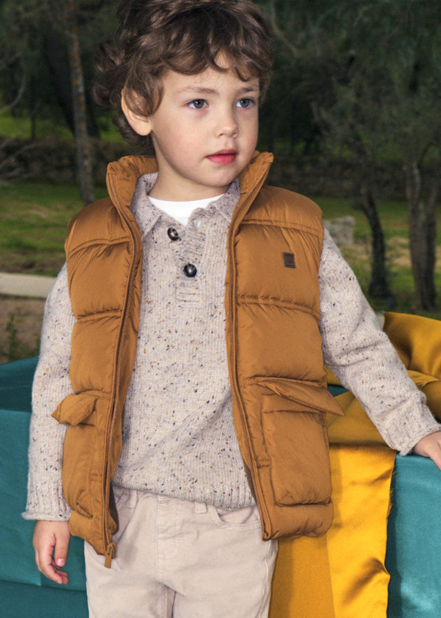 Maglione Polo Pois Tweed Sabbia