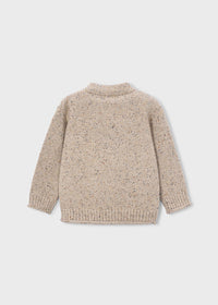 Maglione Polo Pois Tweed Sabbia