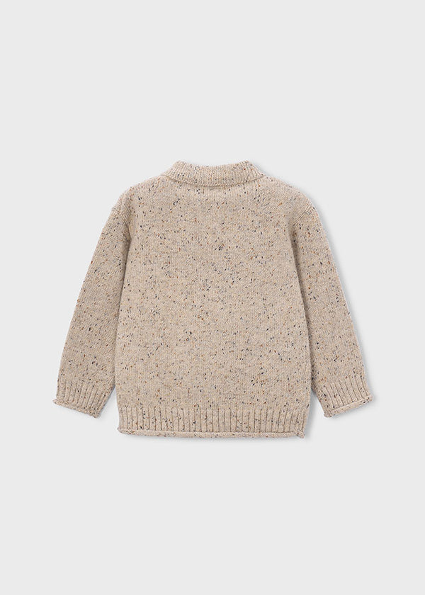 Maglione Polo Pois Tweed Sabbia